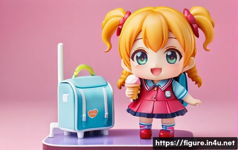 일본 피규어 브랜드 추천 - A super deformed (SD) style anime girl figure, inspired by Nendoroid, with a chubby body and an over...
