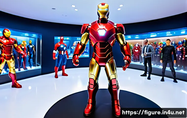 피규어 관련 전시회 정보 - **Prompt 1: Marvel Hero Figure Exhibition**
A vibrant and dynamic exhibition hall featuring a di...