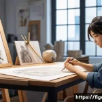 Home 17 피규어에 대한 법적 저작권 이해 - A highly detailed figure workshop scene showing an artisan carefully sculpting a licensed anime char...