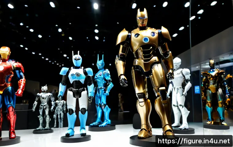 Home 15 전세계 유명 피규어 박람회 소개 - Photorealistic wide-angle view of a prestigious international collectible figure convention inside a...